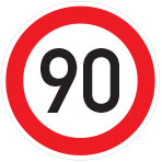 Maximální povolená rychlost 90 km/h